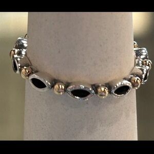 RARE Two Tone 14K Gold & Silver Always and Forever Stackable Ring Sz 7 / 54